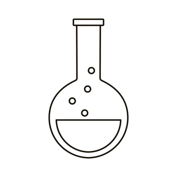 Значок медичної трубки випробувальної колби лабораторної лінії стилю — стоковий вектор