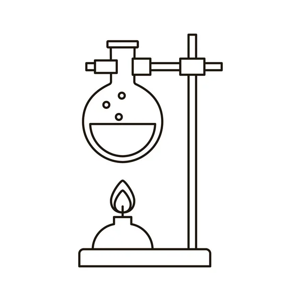 Frasco de prueba de tubo médico en quemador línea de laboratorio icono de estilo — Vector de stock