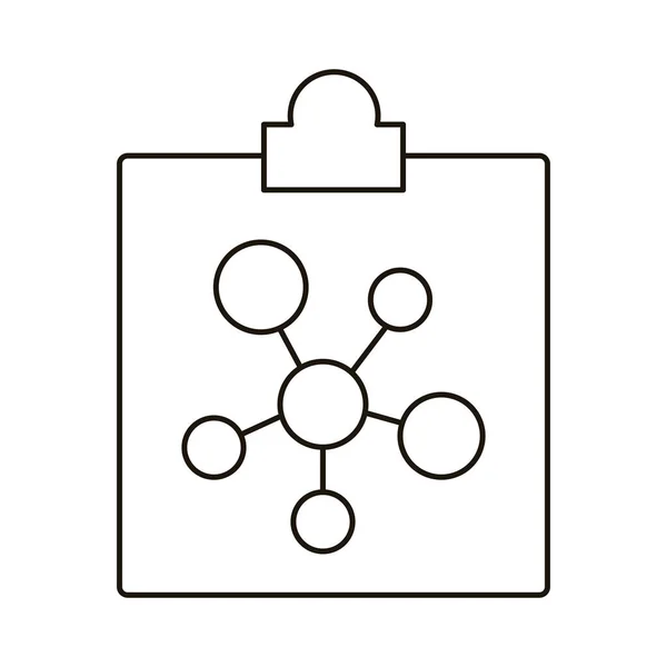 Ellenőrzőlista orvosi rend atommolekula vonal stílusú ikon — Stock Vector