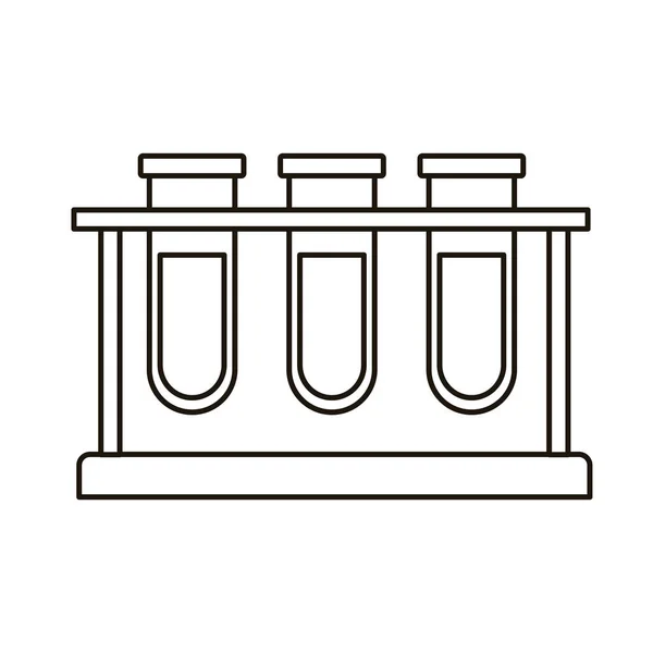 Medische buis testen in base laboratorium lijn stijl pictogram — Stockvector