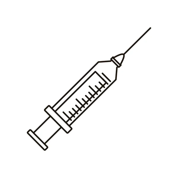 Vaccine syringe line style icon — Stock Vector