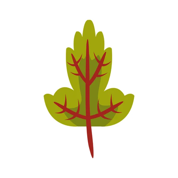 Autum hoja lobulada icono de estilo plano — Vector de stock