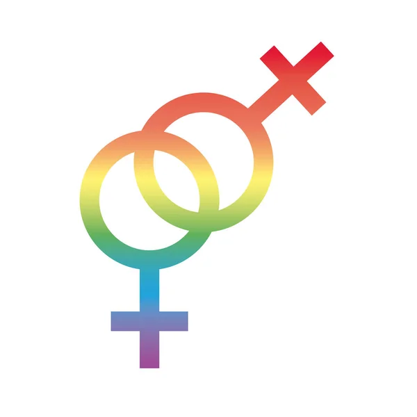 Lesbiana género símbolo de la orientación sexual degradante icono de estilo — Vector de stock