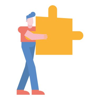 Yapboz vektör tasarımı olan adam