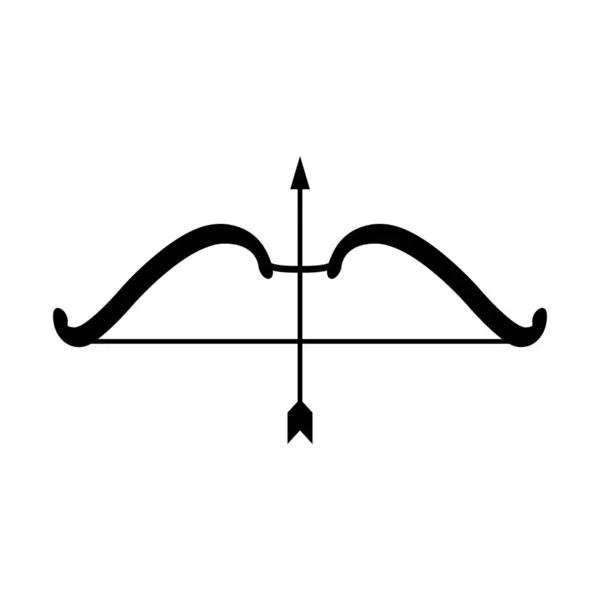 Freccia e arco disegno vettoriale nero — Vettoriale Stock