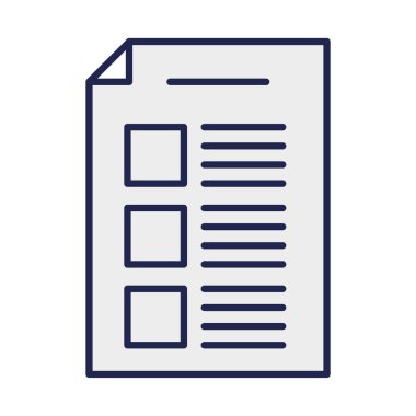 Seçenekler satırına sahip oy kağıdı ve biçim ikonu vektör tasarımını doldur