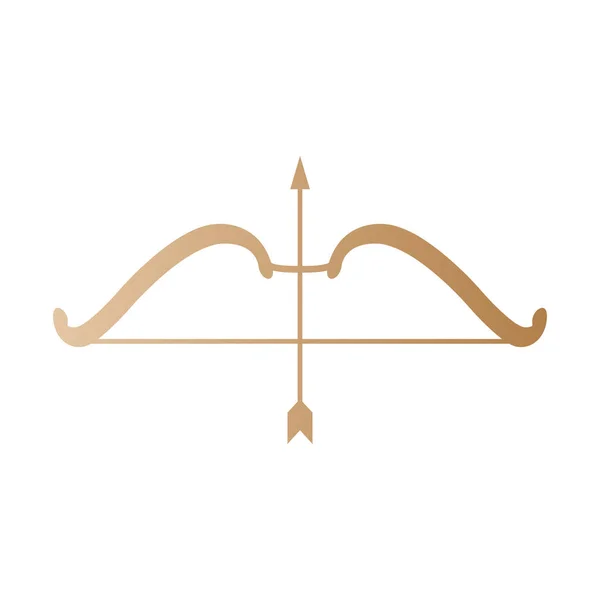 Pil och båge guld vektor design — Stock vektor
