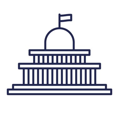 Bayrak çizgisi biçim vektör tasarımlı Usa binası