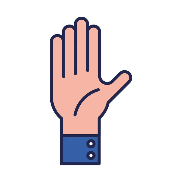 Hand omhoog lijn en vul stijl pictogram vector ontwerp — Stockvector