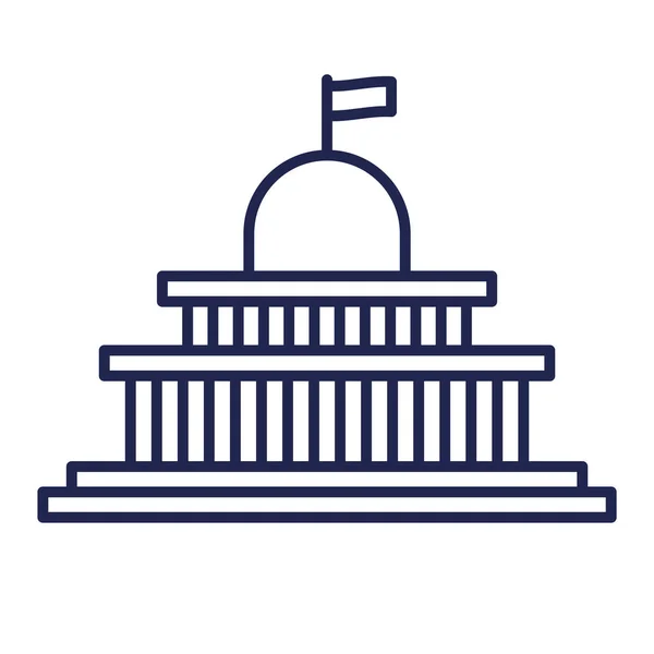 Budova Usa s vzorem ikony ve stylu vlajky — Stockový vektor