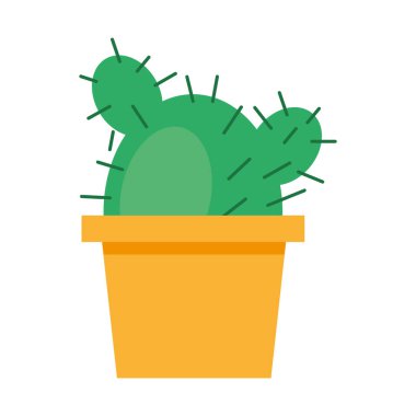 Kaktüs bitkisi tencere vektör tasarımı