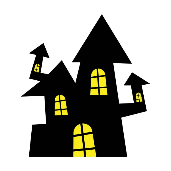 Halloween zwart huis vector ontwerp — Stockvector