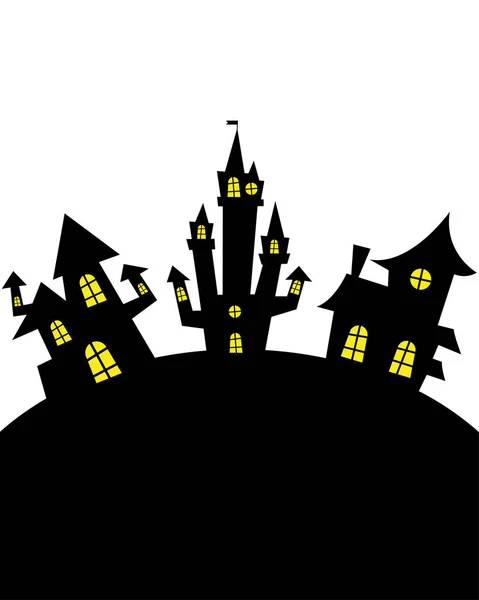 Halloween negro casas vector de diseño — Archivo Imágenes Vectoriales