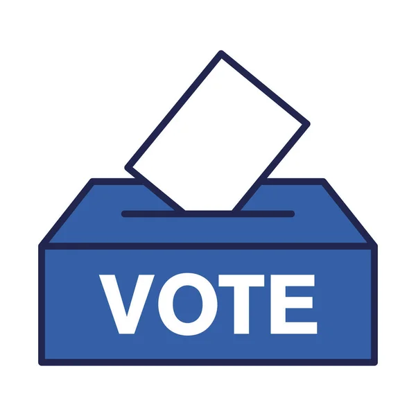Papel de voto en la línea de caja y llenar el icono de estilo de diseño vectorial — Archivo Imágenes Vectoriales