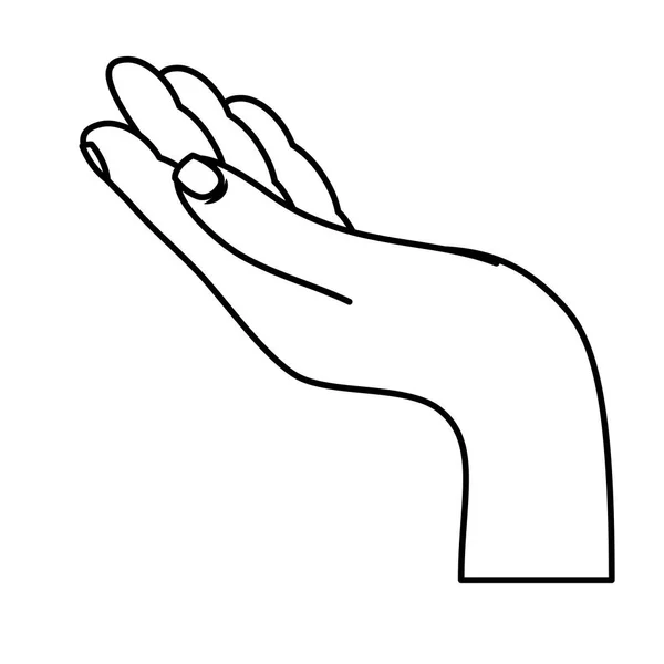 Hand mens ontvangen geïsoleerd pictogram — Stockvector