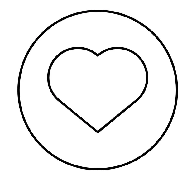 Serce miłość przycisk odizolowany ikona — Wektor stockowy