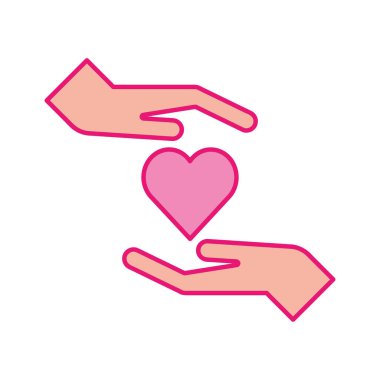 El çizgisi ve biçim ikonu vektör tasarımı arasındaki kalp