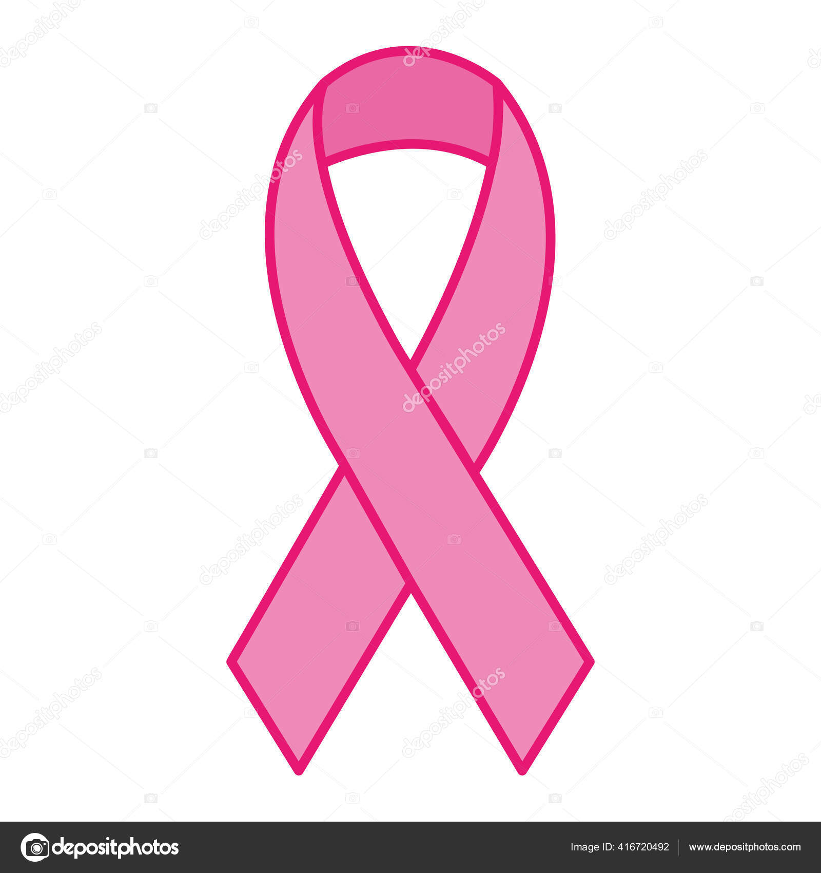 Breast cancer ribbon line and fill style icon vector design Stock