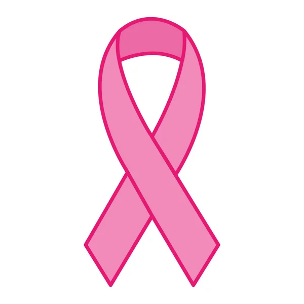 Linea nastro cancro al seno e riempire stile icona vettoriale design — Vettoriale Stock