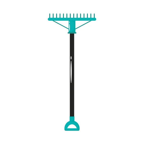 Rake ferramenta de jardinagem ícone de estilo plano — Vetor de Stock