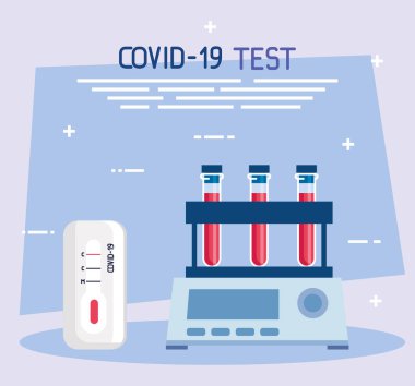 covid 19 virüs test tüpleri vektör tasarımı