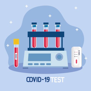 covid 19 virüs test tüpleri vektör tasarımı