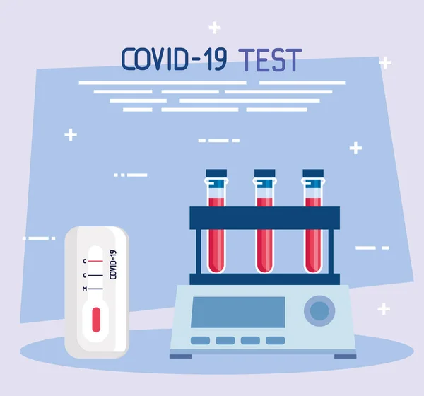 Covid 19 virüs test tüpleri vektör tasarımı — Stok Vektör