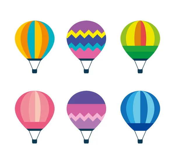 Hot air balloons set vector design — Stock Vector