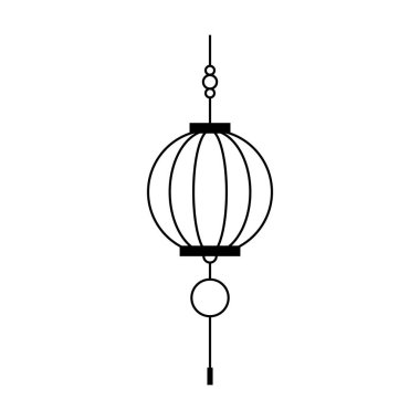 Çin lambası asma çizgisi vektör tasarımı