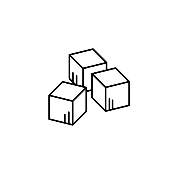 Disegno vettoriale icona stile zucchero cubi linea — Vettoriale Stock