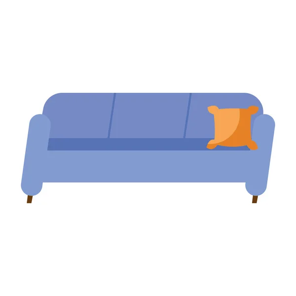 Καναπές σπίτι με μαξιλάρι διανυσματικό σχεδιασμό — Διανυσματικό Αρχείο