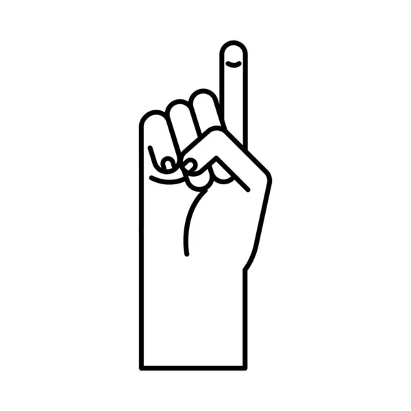 Hand teckenspråk z linje stil ikon vektor design — Stock vektor