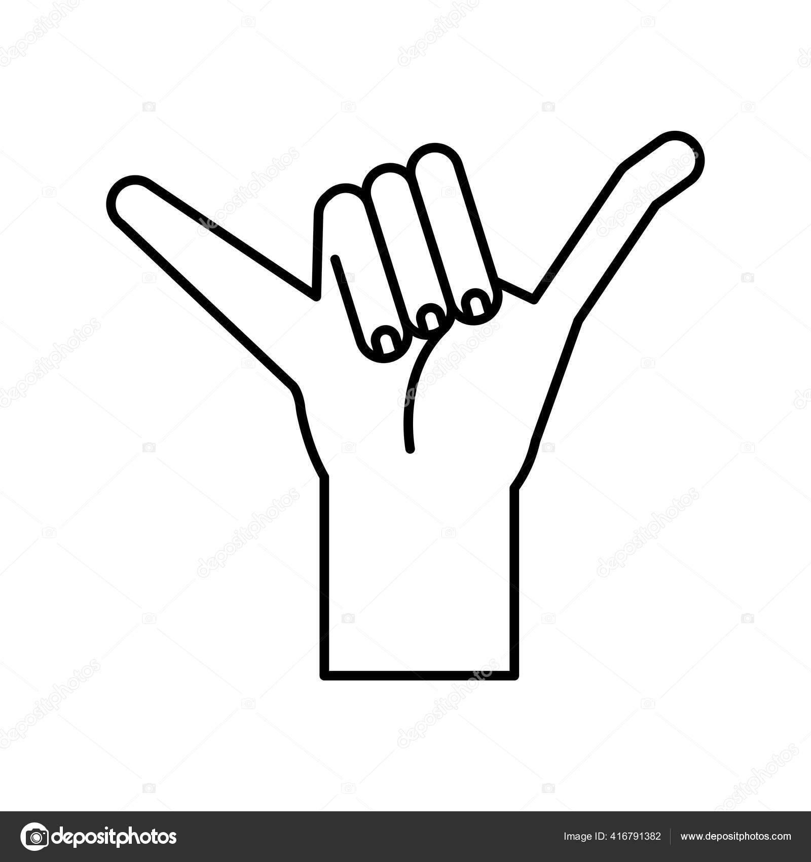 Hand sign language y line style icon vector design Stock Vector Image