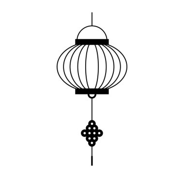 Çin lambası asma çizgisi vektör tasarımı