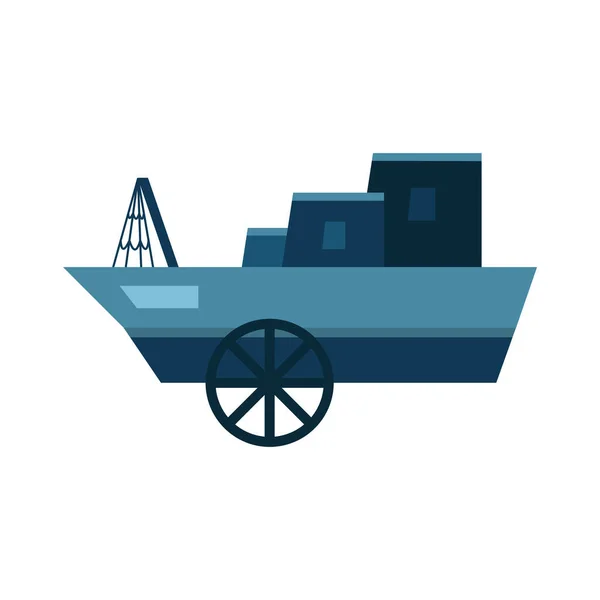 Ізольовані корабельні машини Векторний дизайн — стоковий вектор