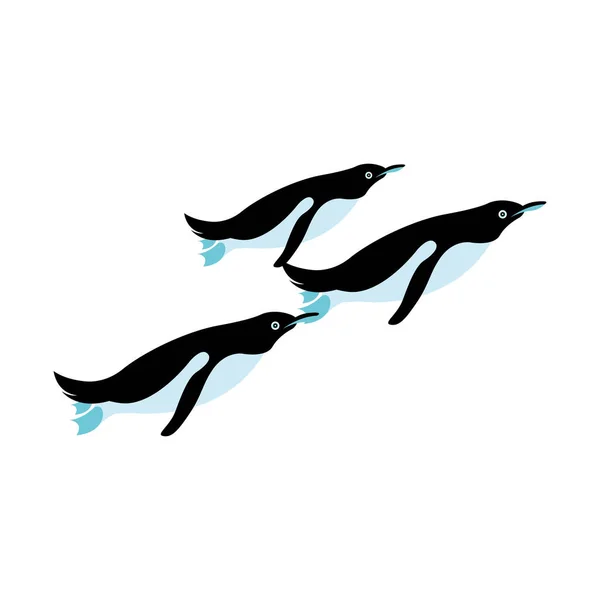 Isolierte Pinguine Tiervektordesign — Stockvektor