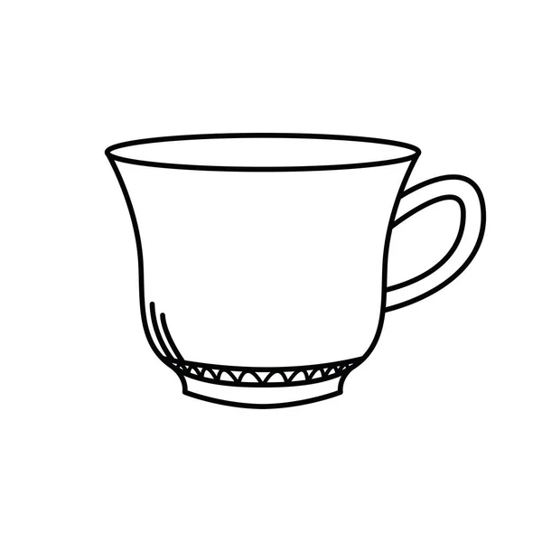 Teetasse Linie Stil Ikone Vektor-Design — Stockvektor