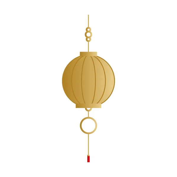 Chinese lamp hanging gold vector design — Stock Vector