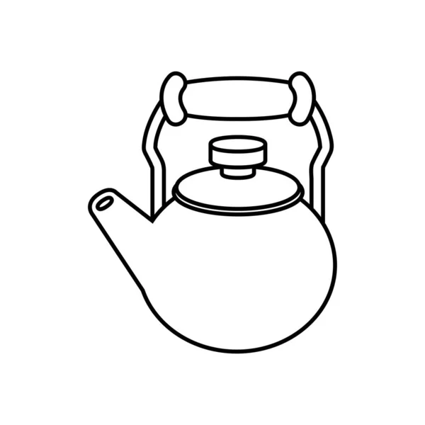 Tea pot line style icon vector design — Stock Vector