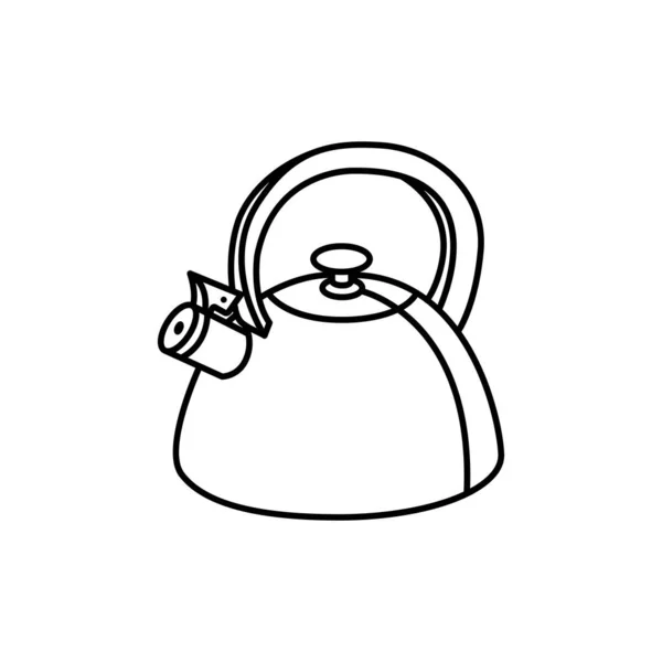 Design de vetor ícone de estilo de linha de pote de chá — Vetor de Stock