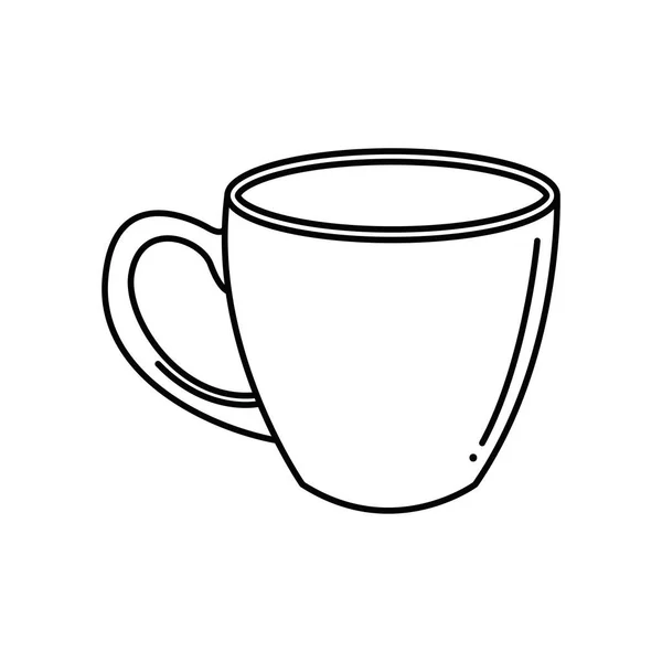 Tea bögre vonal stílus ikon vektor tervezés — Stock Vector