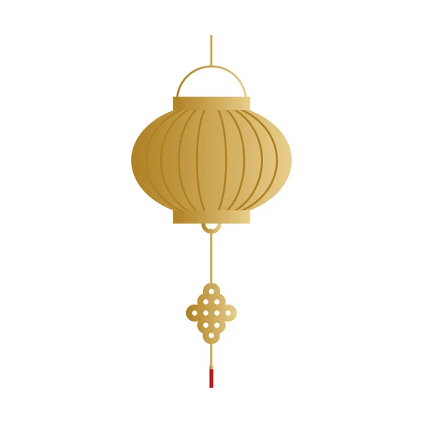 Chinese lamp hanging gold vector design — Stock Vector