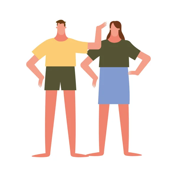 Femme et homme avatar vecteur design — Image vectorielle