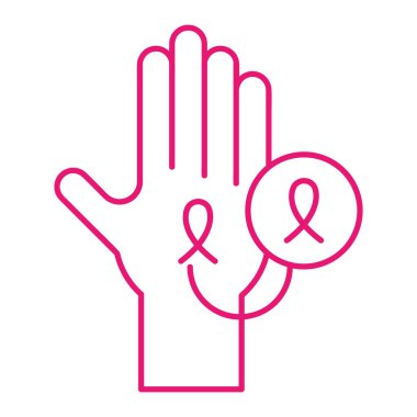 Göğüs kanseri kurdelesi el çizgisi biçim vektör tasarımında