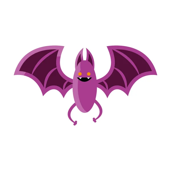 Halloween murciélago diseño de vectores de dibujos animados — Vector de stock