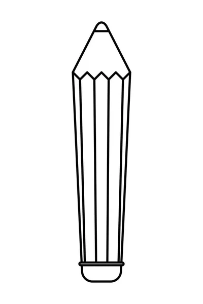 Fournitures scolaires crayon icône isolée — Image vectorielle