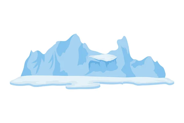 Ijsberg ijsblok geïsoleerd icoon — Stockvector