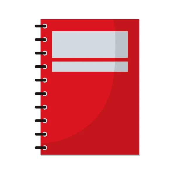 Notebook scuola fornitura icona in stile piatto — Vettoriale Stock