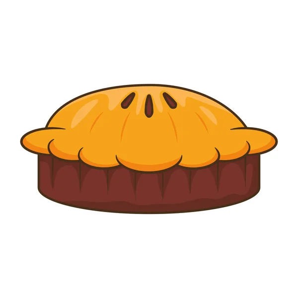 Hálaadás édes pite finom ikon — Stock Vector
