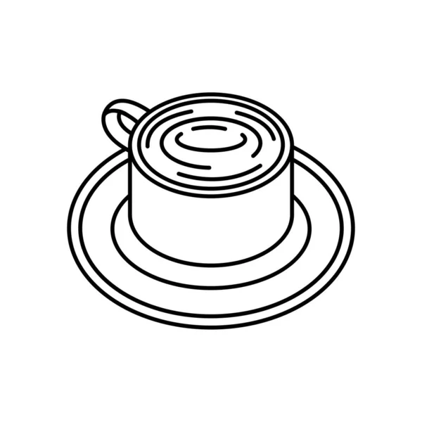 Čajový hrnek na talíři styl ikony vektor design — Stockový vektor